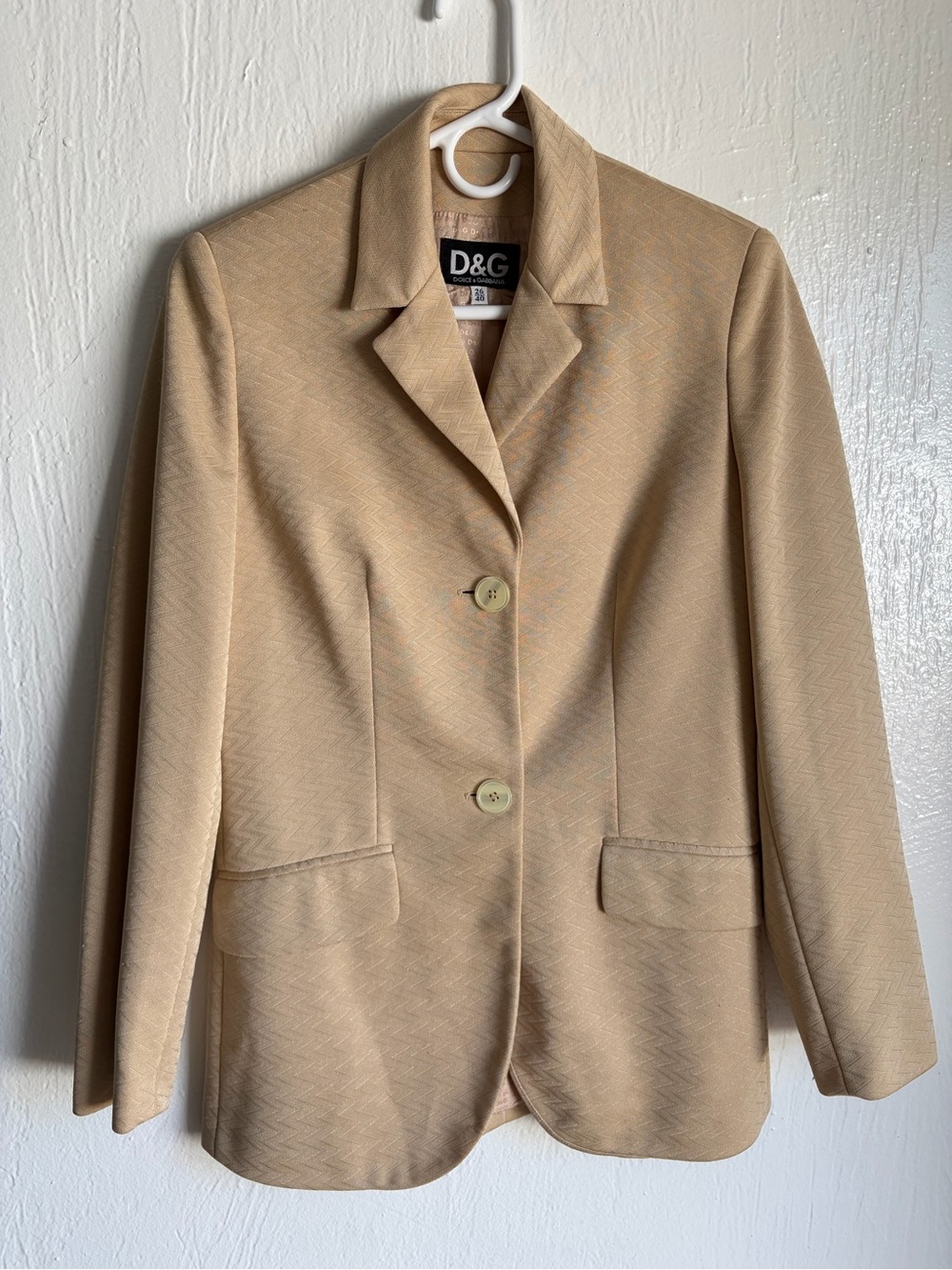 D&G Women's Beige Single-Breasted Blazer Jacket